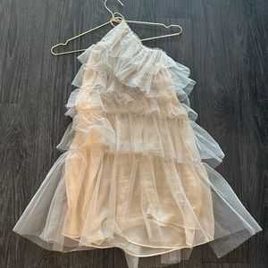 The Bar LOU DRESS SPARKLE in Nude